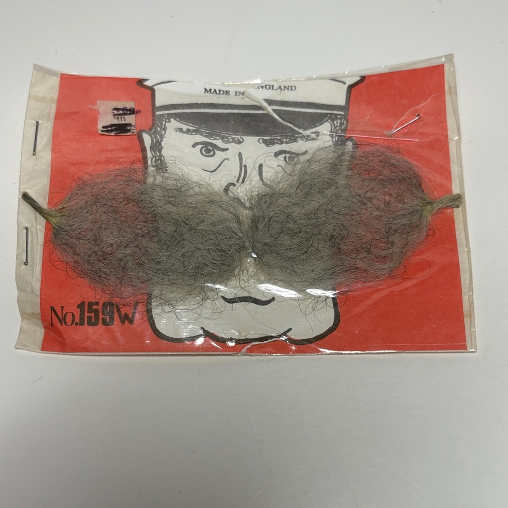 Vintage Real Hair Mustache Costume Accessory